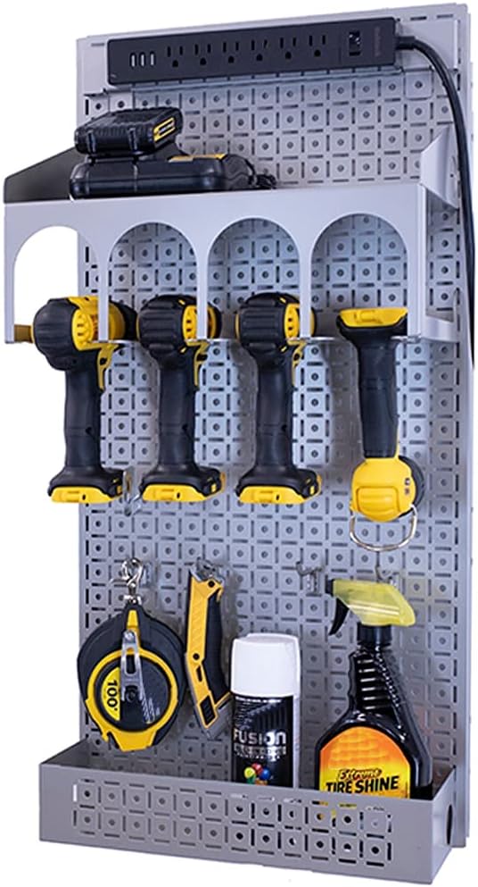 Black Metal Pegboard Organization System O212