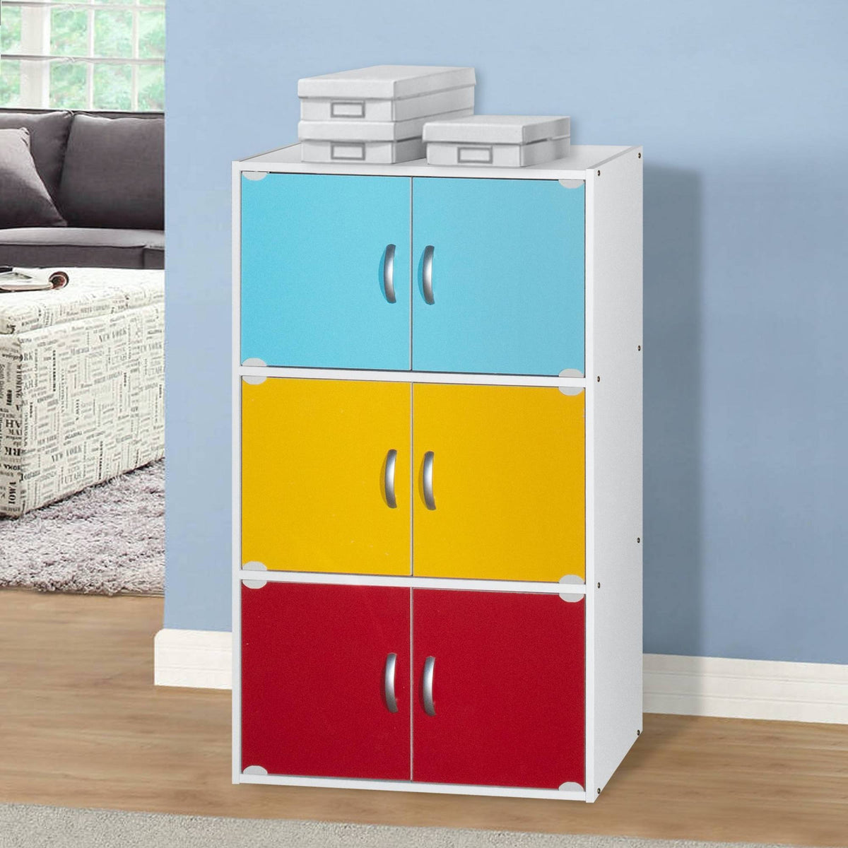 Rainbow 3-Shelf 6-Door Multipurpose Cabinet L949