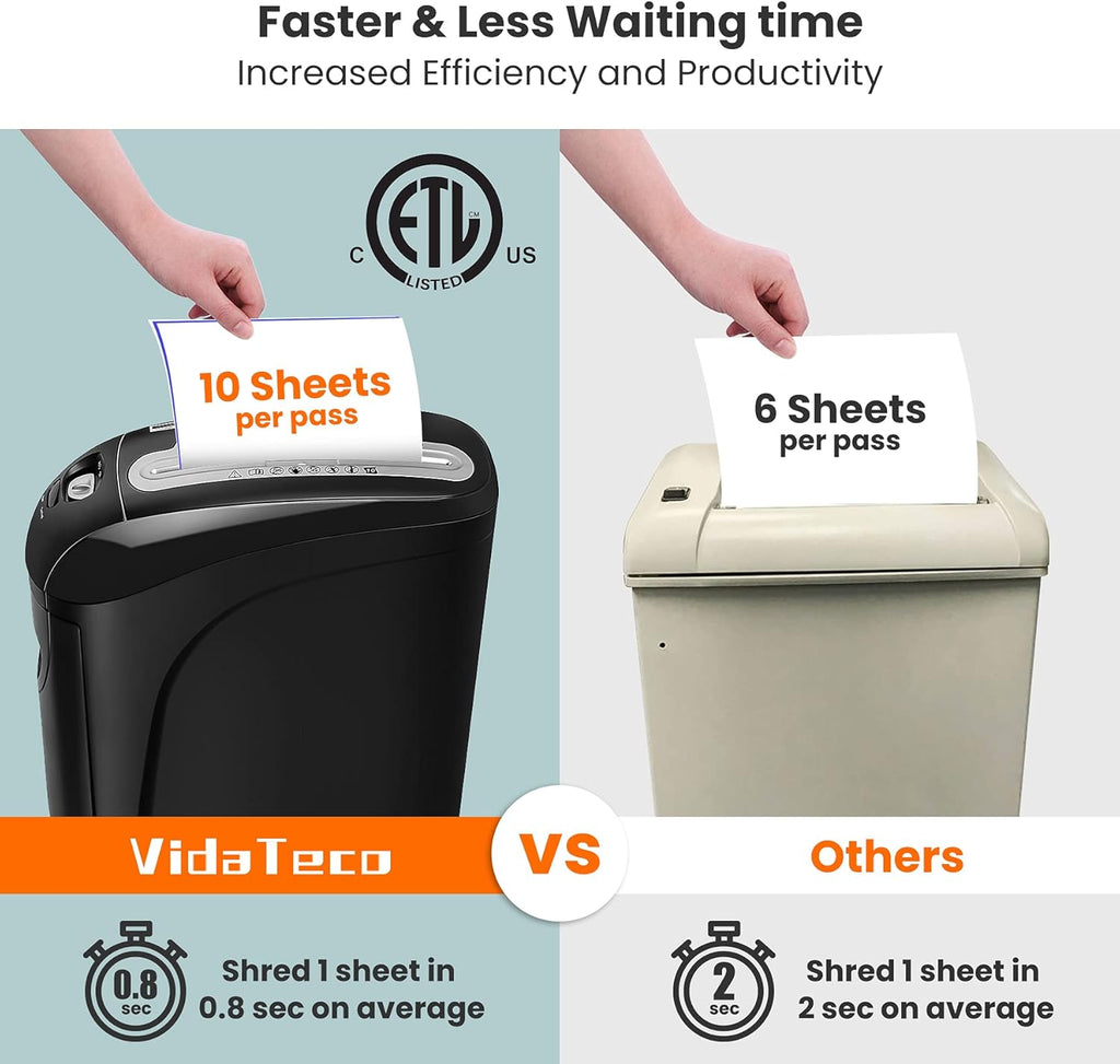 10-Sheet Micro Cut Paper Shredder with Pull Out Basket, Pack of 2 U329