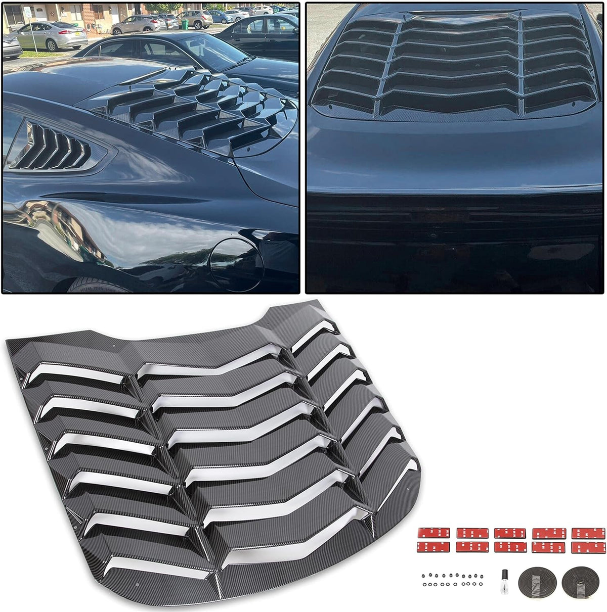 Rear Window Louvers Sun Shade Cover for 2015-2020 Mustang C37276