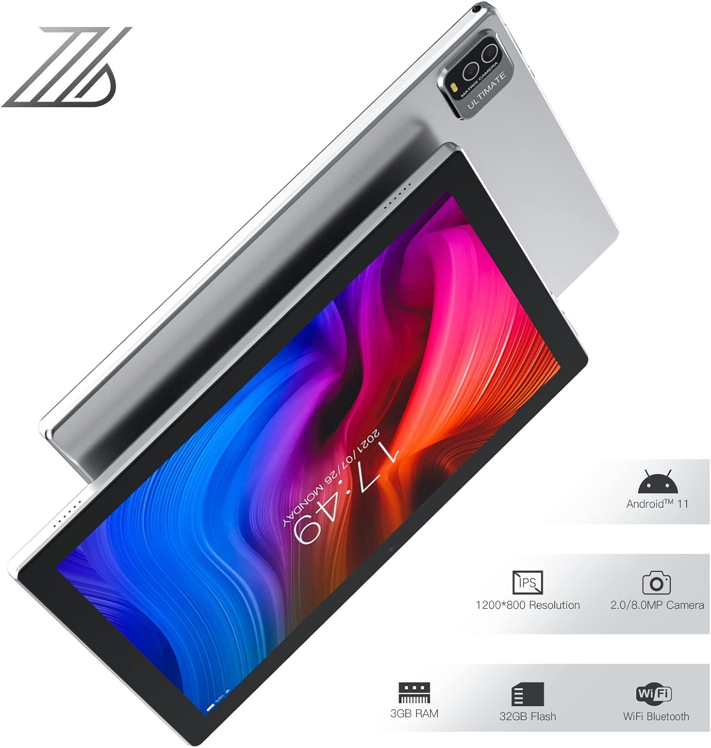 10 inch Android 11 Tablet, 3GB RAM 32GB ROM, 10.1 IPS HD Touch Screen F375075