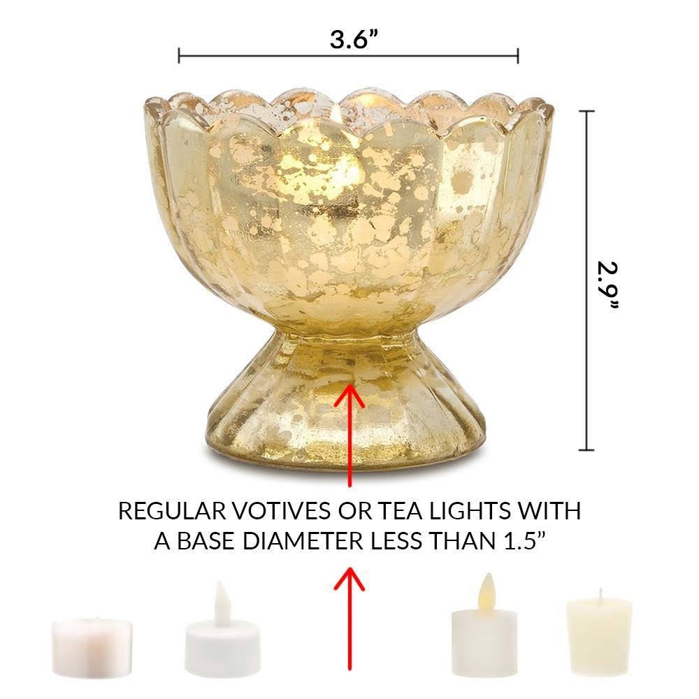 6 Pack Vintage Mercury Glass Candle Holders X36704