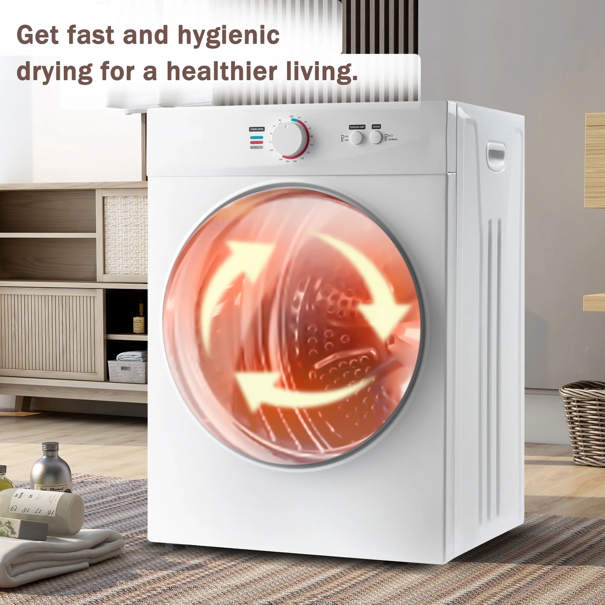 Portable Stainless Steel Clothes Dryer with Wall Mount Kit Q84453