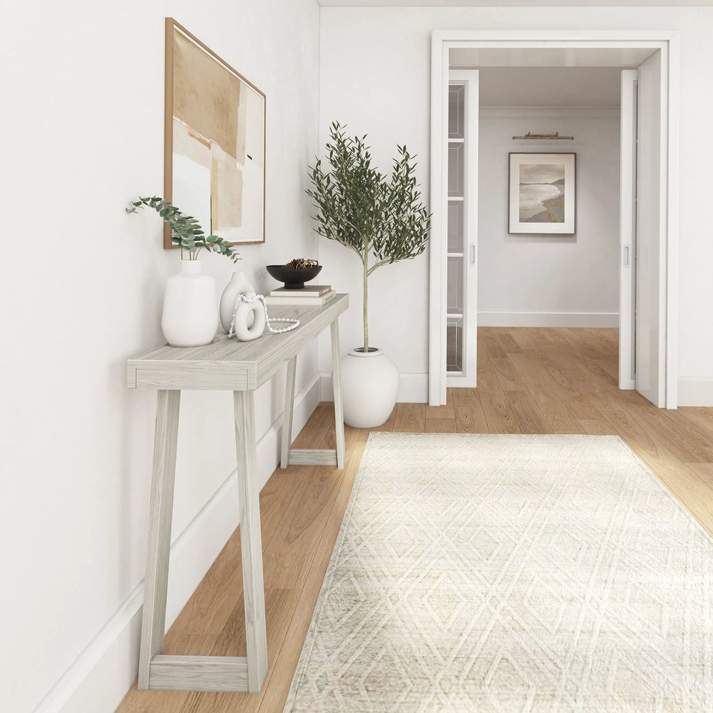 White Sand Wirebrush Console Table F6577