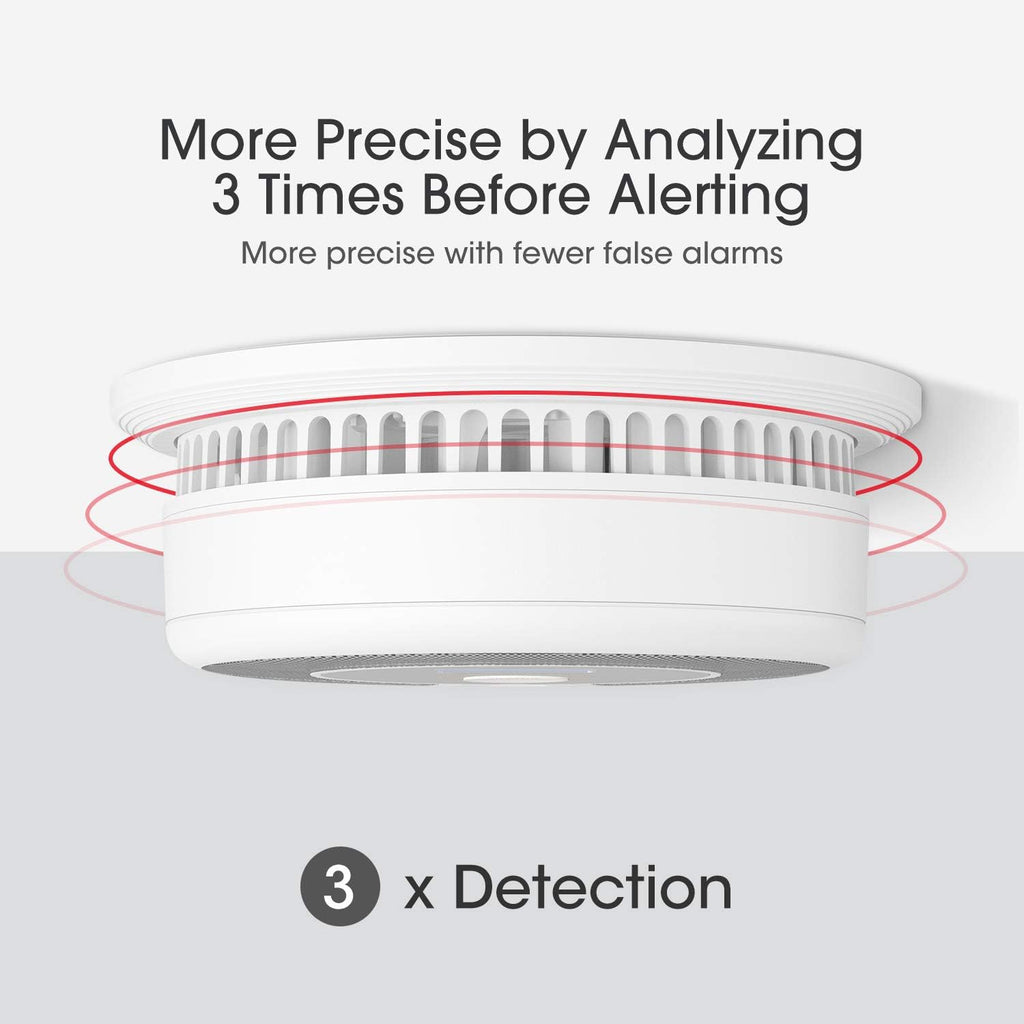 10-Year Battery Dual Sensor Smoke and Carbon Monoxide Detector Alarm with LCD Display, 5-Pack C500