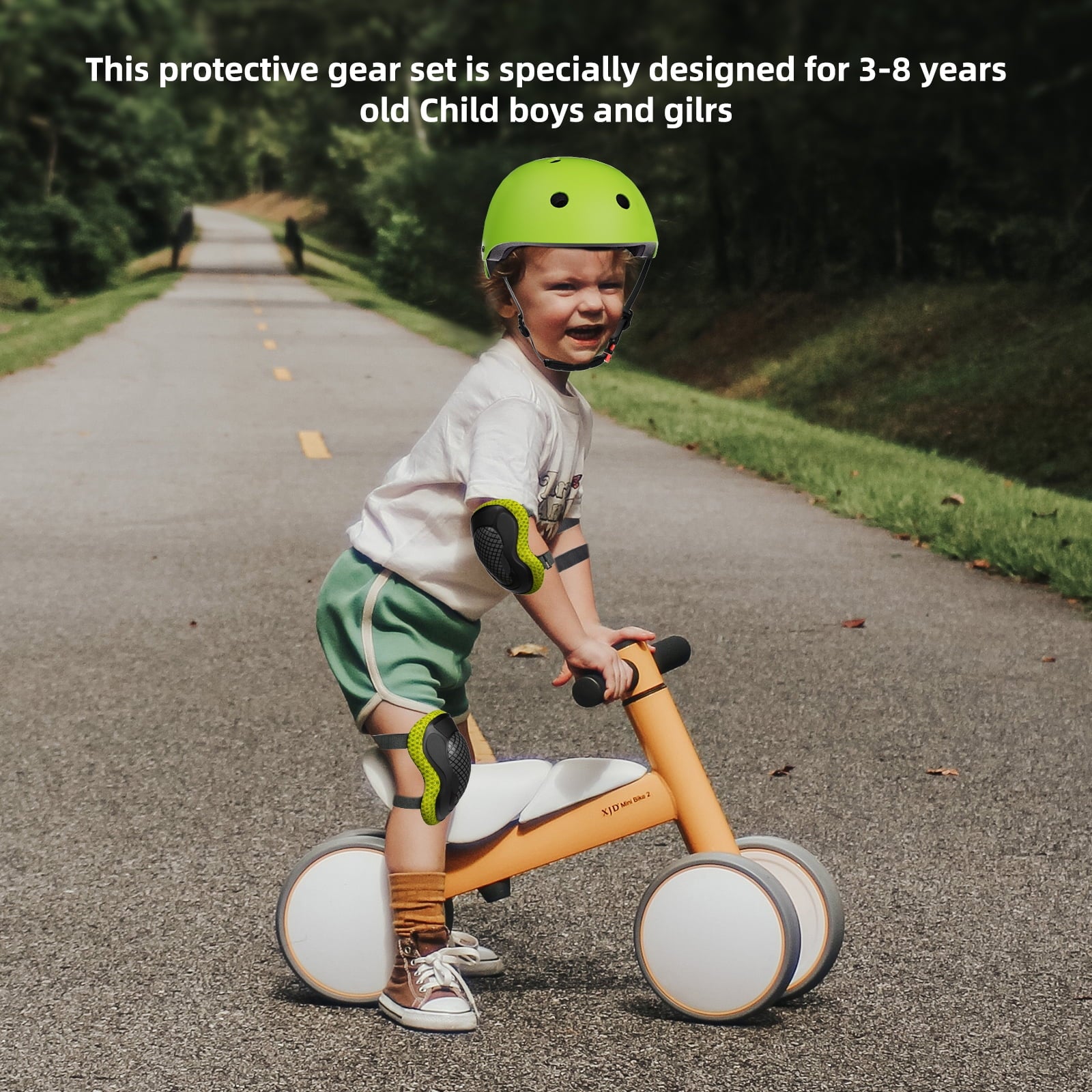 Multi-Sport Kids Bike Helmet with Knee Pads Elbow Pads Wrist Guards P435594