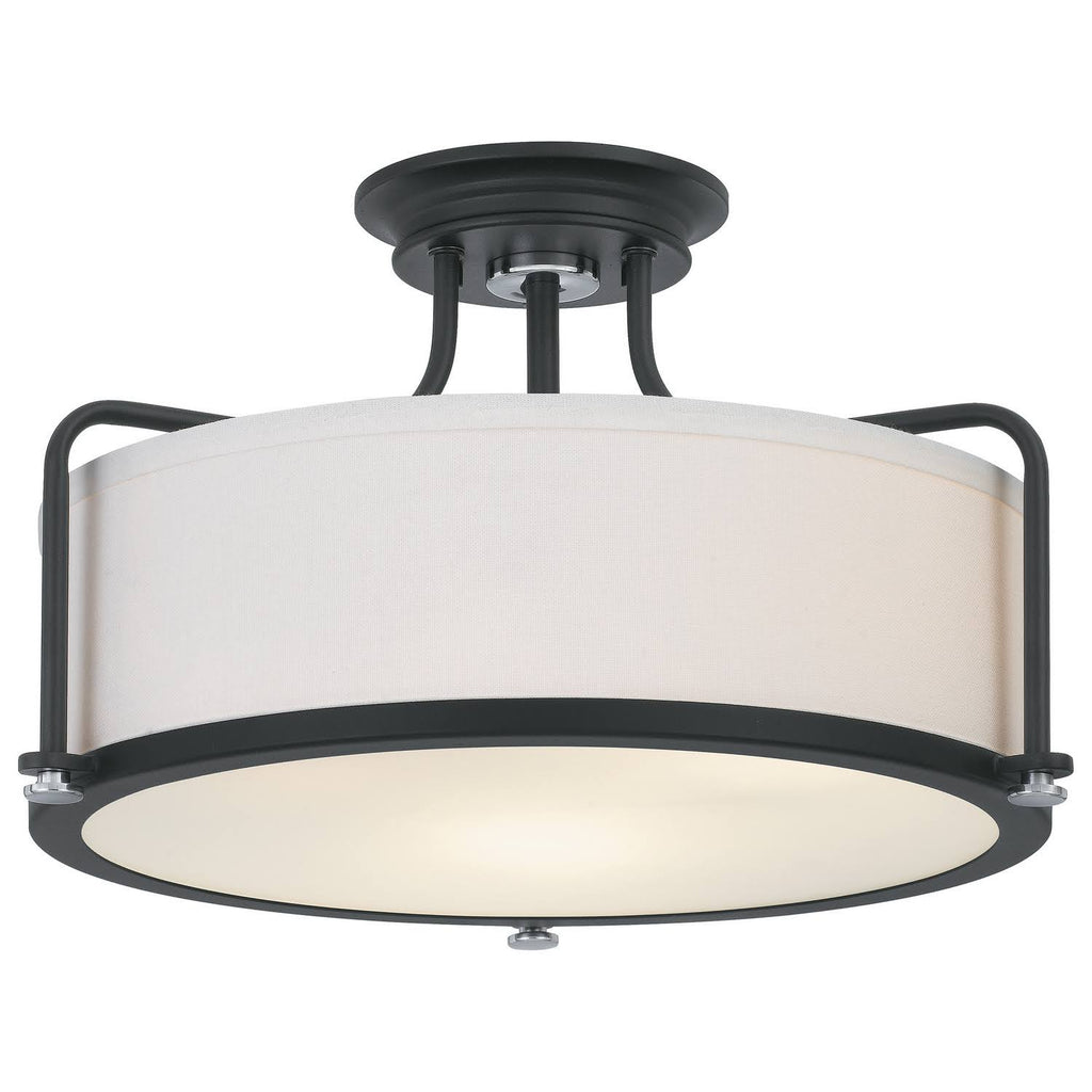 Earth Black 3-Light Semi-Flush Mount C7967