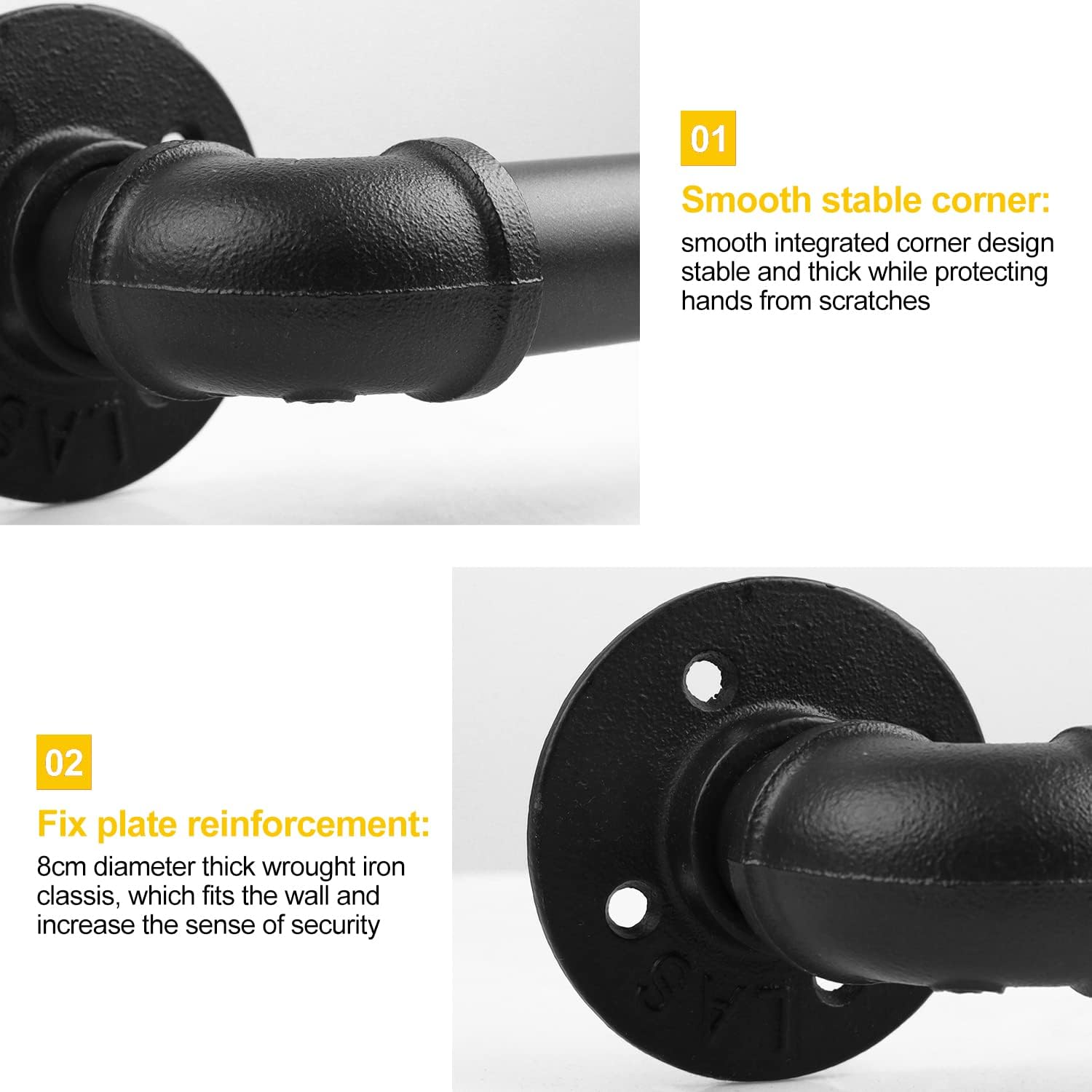 Black Galvanized Metal Stair Handrail O942491