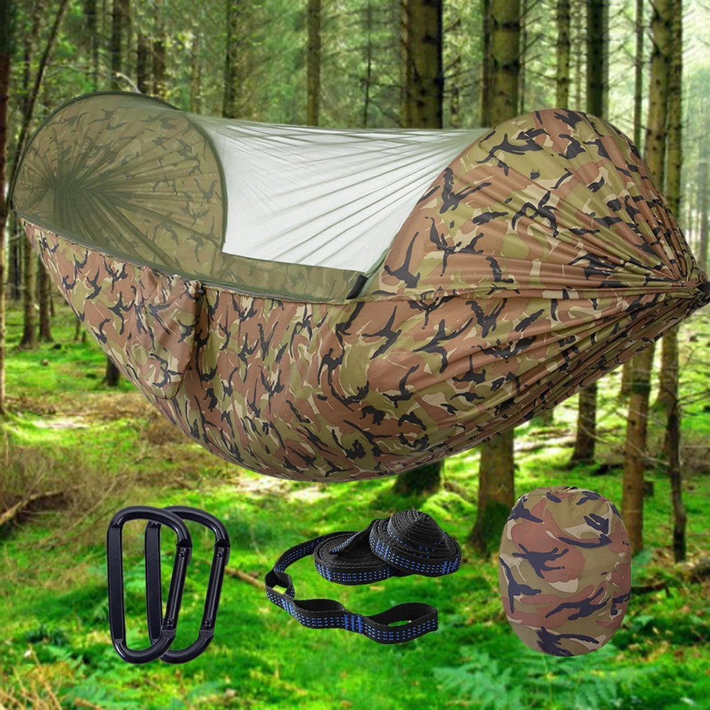 Large Camping Hammock with Net Lightweight Polyester Hanging Hammocks Tree Straps Swing Hammock Bed F848047