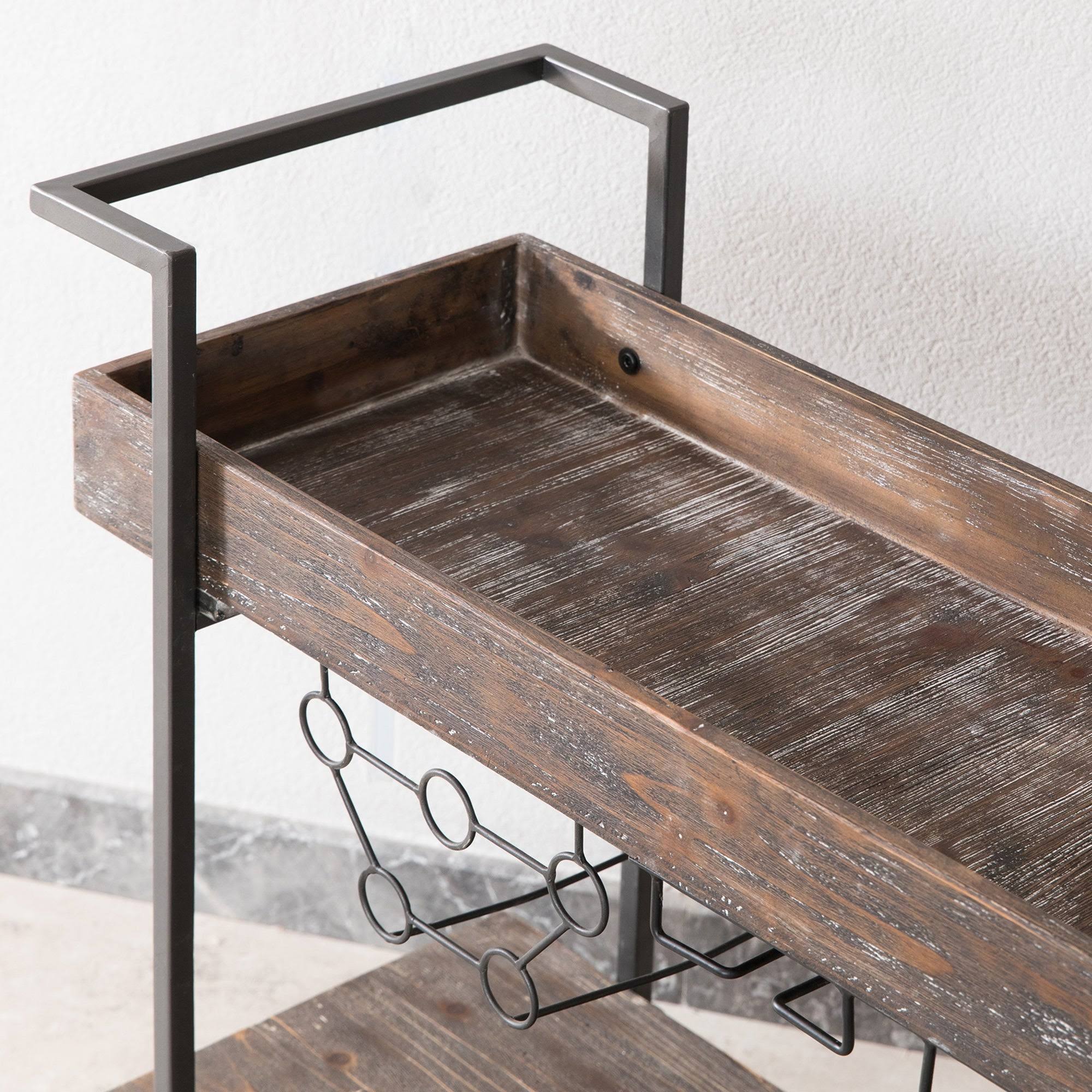 Black Wheeled Bar Cart B975