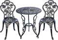 Antique Copper 3 Piece Cast Aluminum Bistro Table Set H231491