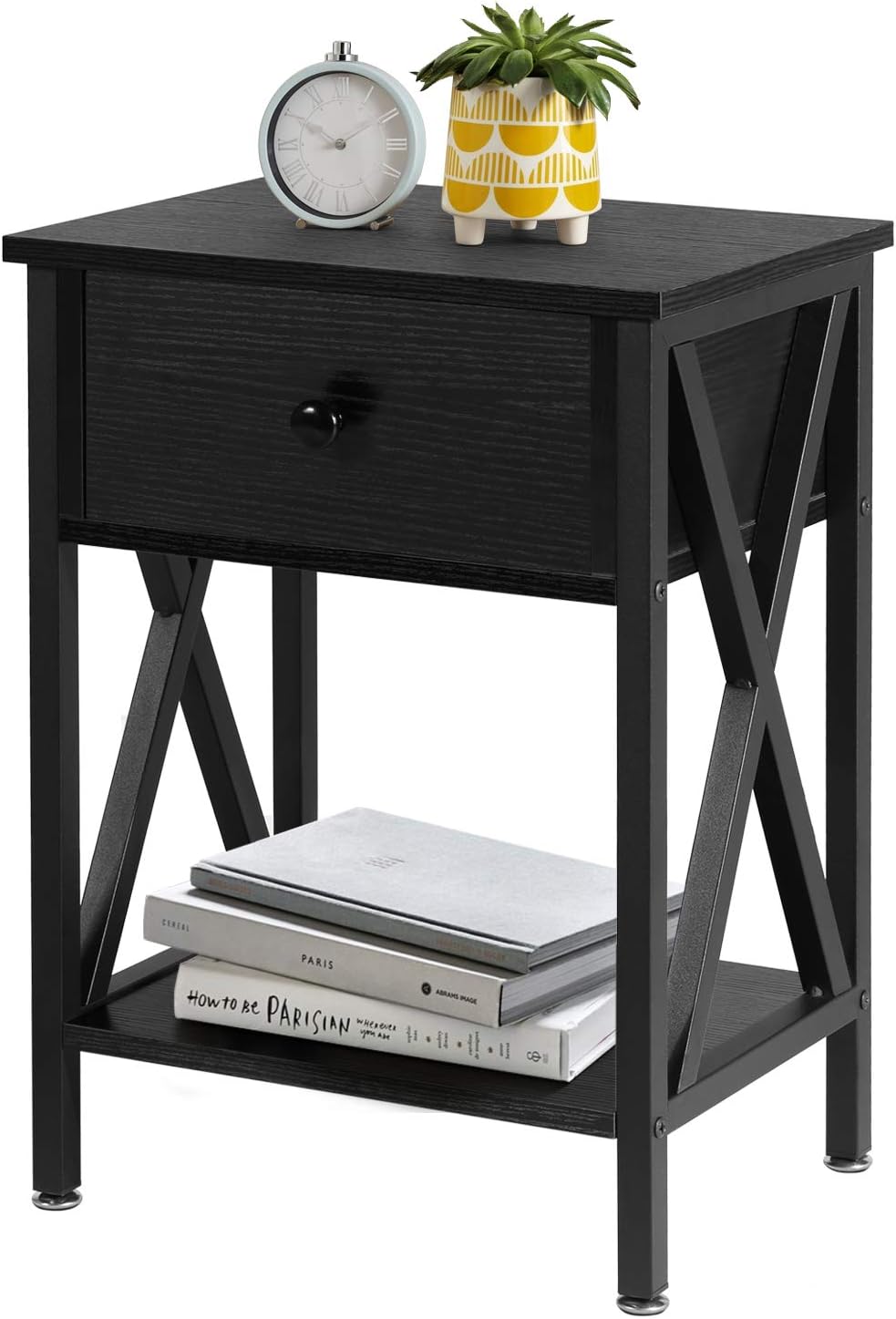 Rustic Brown End Storage Cabinet and Drawer Nightstand K95230
