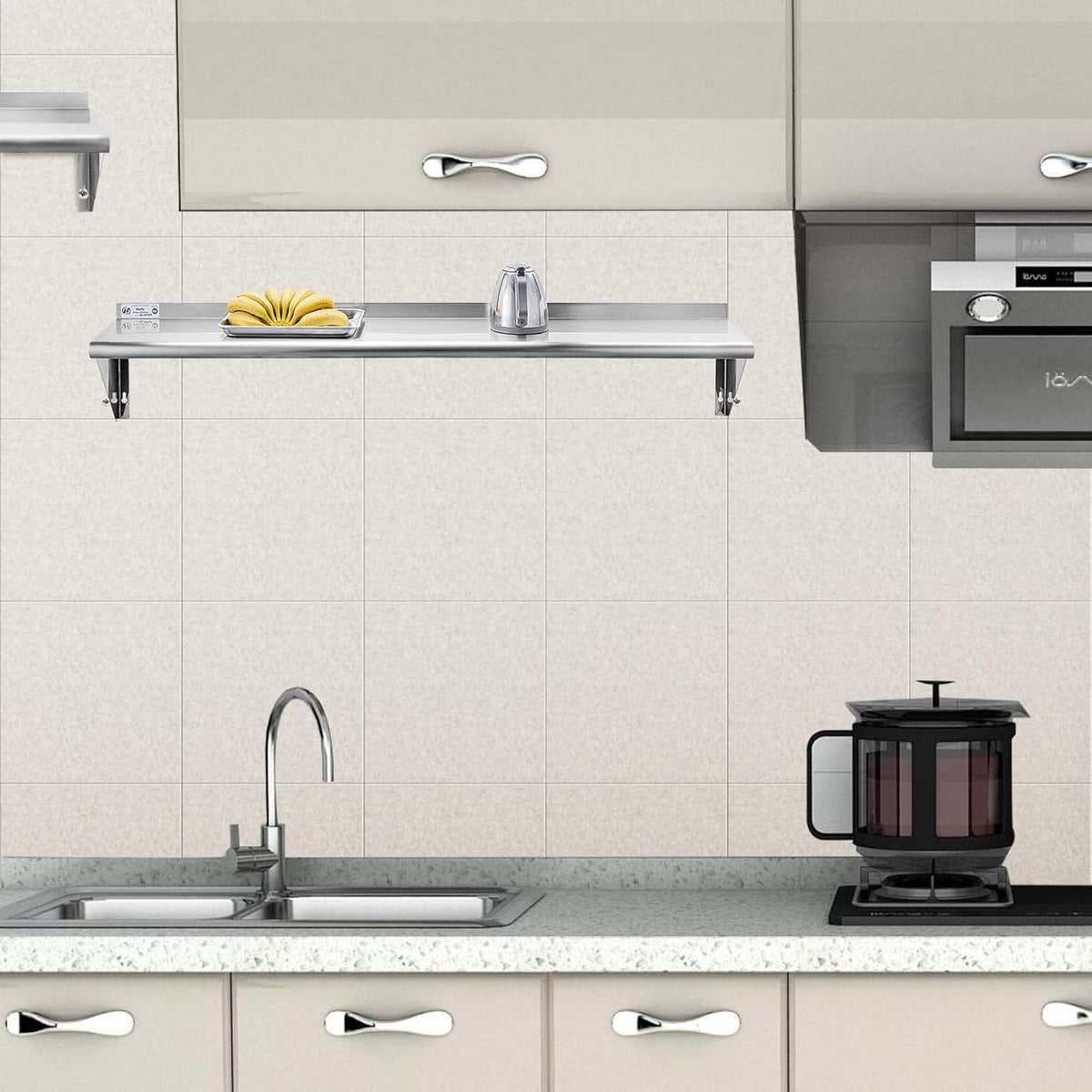 Stainless Steel Wall Mount Floating Shelving T5437