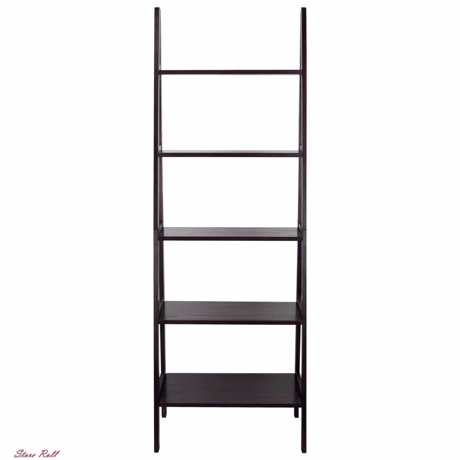 5 Shelf Ladder Bookcase, Espresso O27223