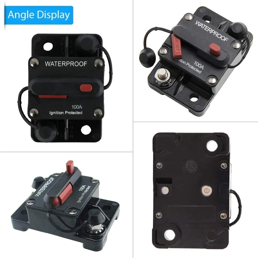 100 Amp Circuit Breaker 30A-300A with Manual Reset Waterproof Inline Fuse O1499