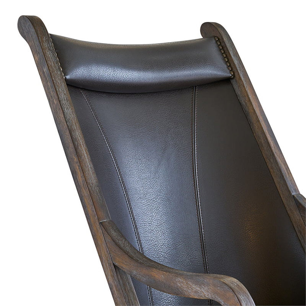 Gray Leather Chair & Ottoman Set B876
