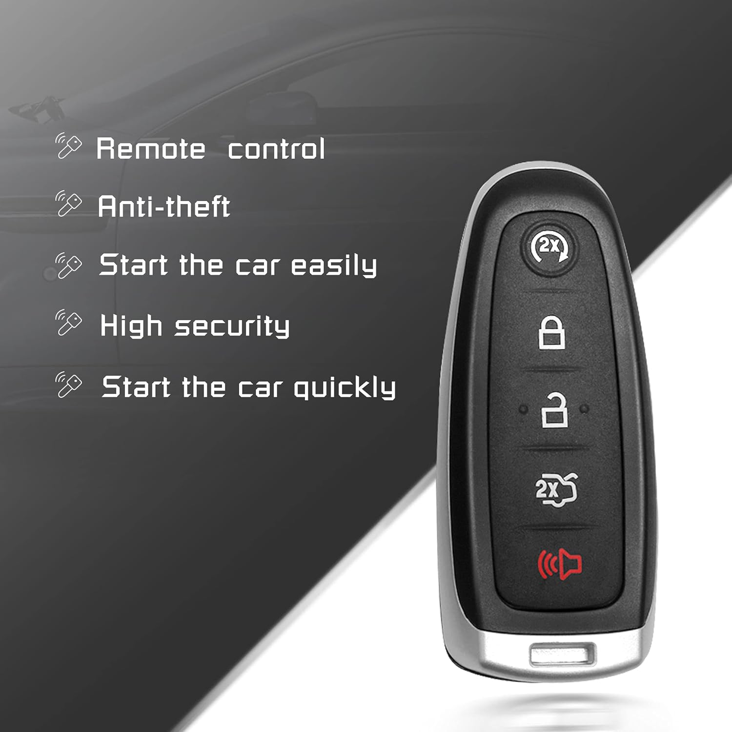 Keyless Entry Remote Car Key Fits for Ford Edge Explorer Flex Taurus Focus Lincoln MKT MKX MKS Navigator K3804