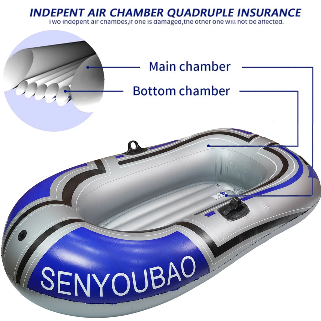 2 Person 74 inch Inflatable Fishing Boat with 2 Oars and Pump C91101