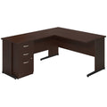 Mocha Cherry L Shaped Desk with Storage O956935