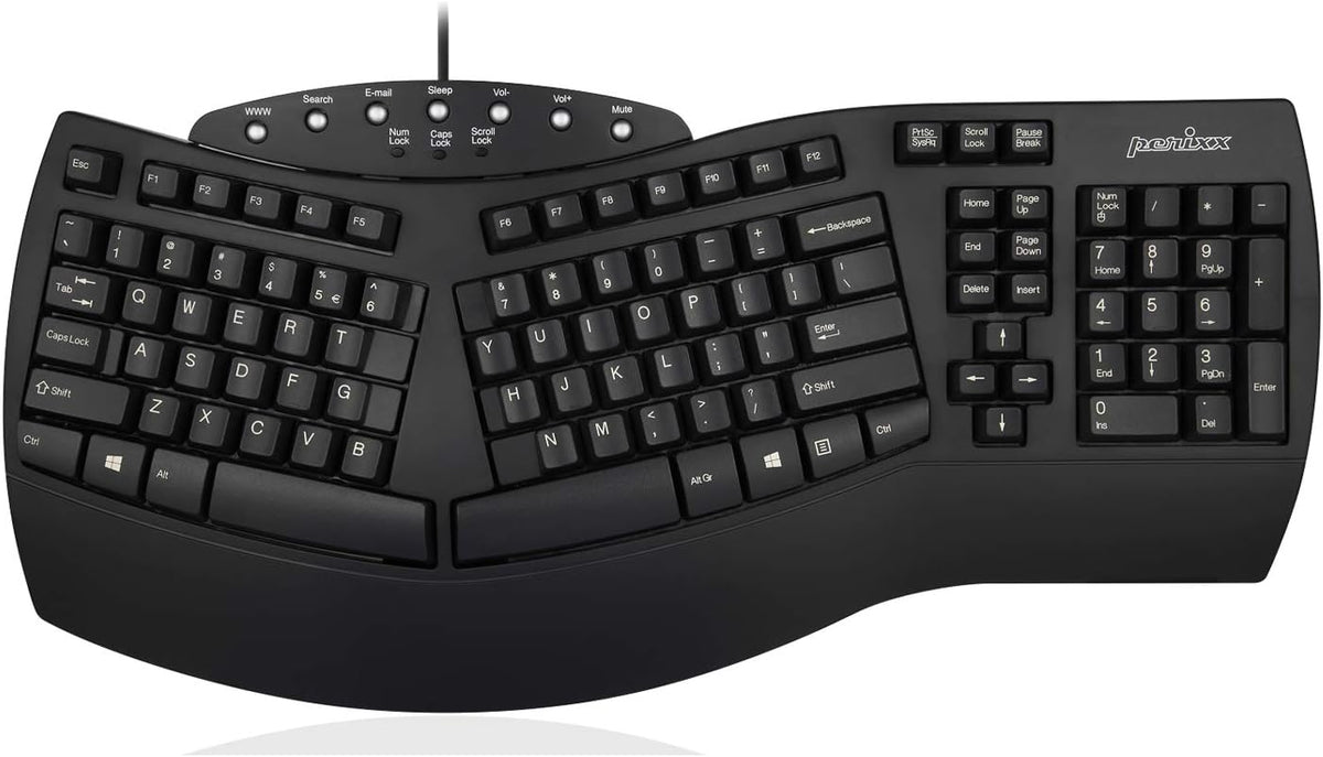 Ergonomic Split Keyboard, Black, US English Layout, Pack of 2 E2251