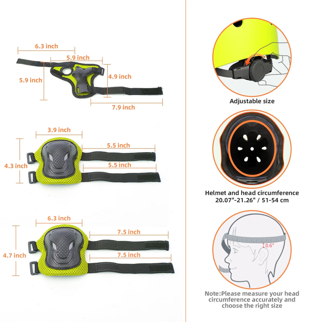 Multi-Sport Kids Bike Helmet with Knee Pads Elbow Pads Wrist Guards P435594