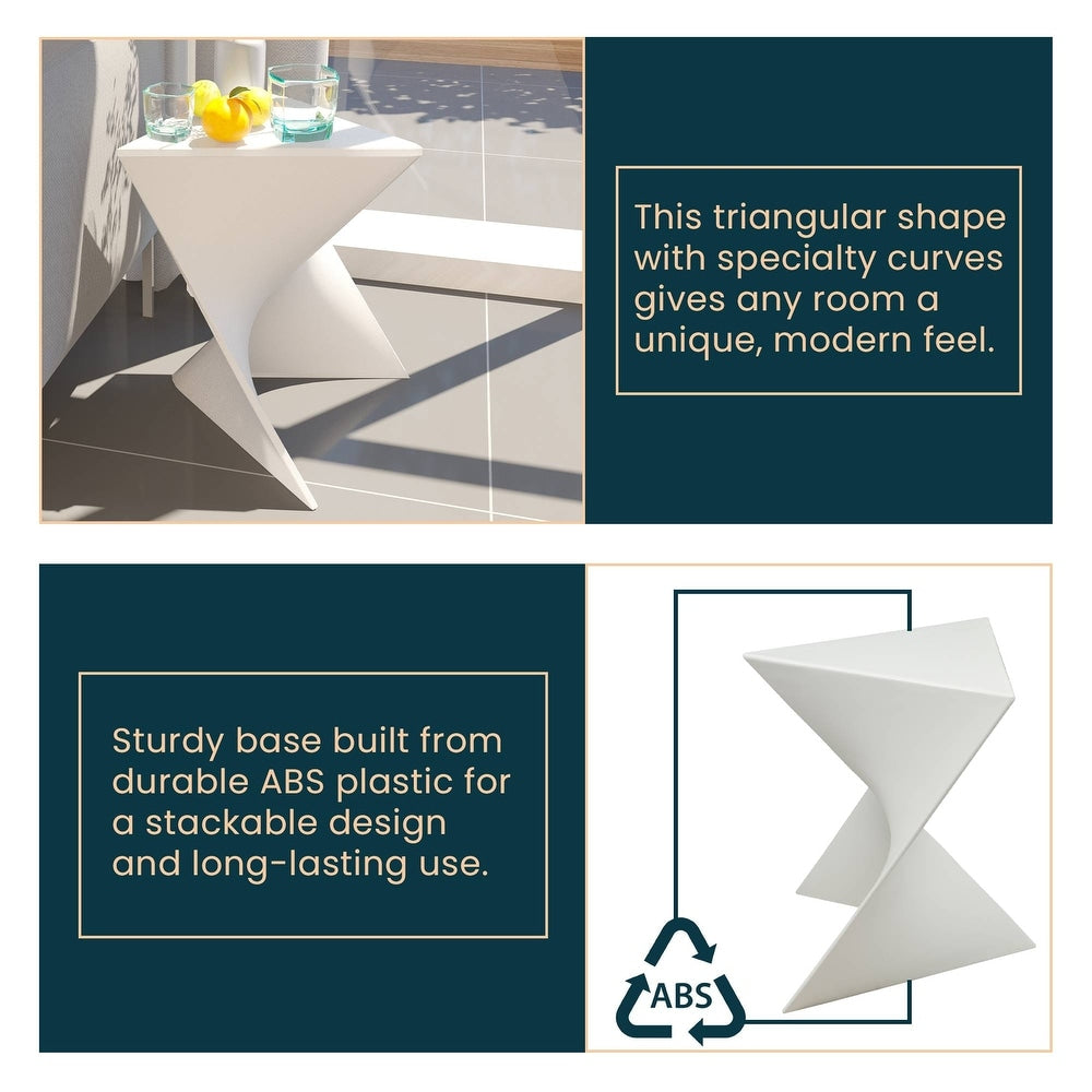 White Triangular Side Table G5179