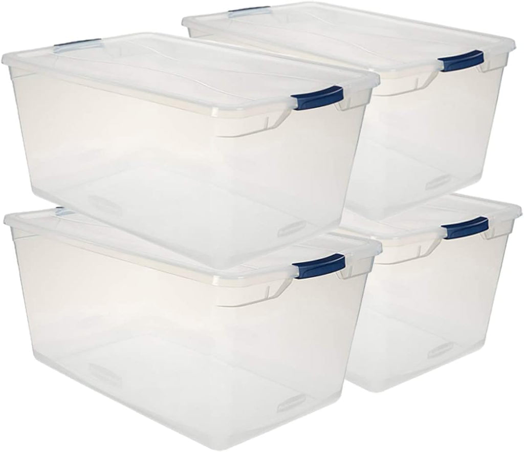 Clear 16 QT Pack of 6 Stackable Plastic Storage Containers with Latching Clear Lids G282395