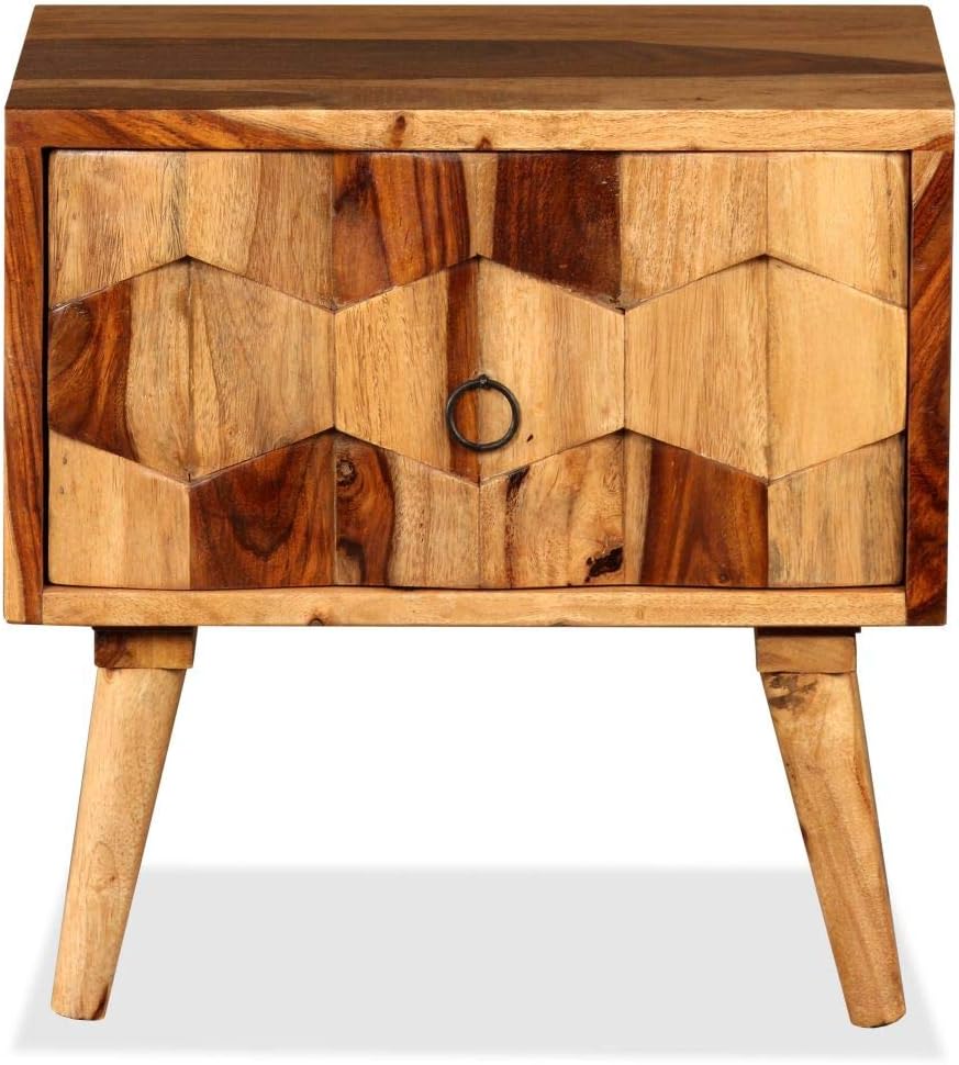 Solid Sheesham Wood Bedside Cabinet with 1 Drawer P5043