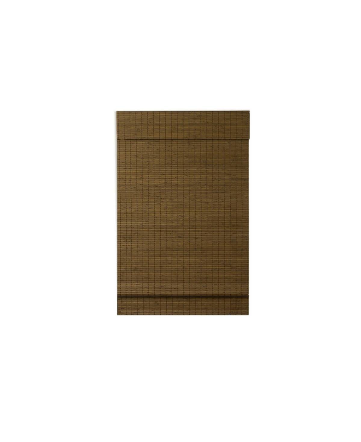 Cordless Maple Bamboo Roman Shade with Valance 35 in. W x 64 in. L D349911