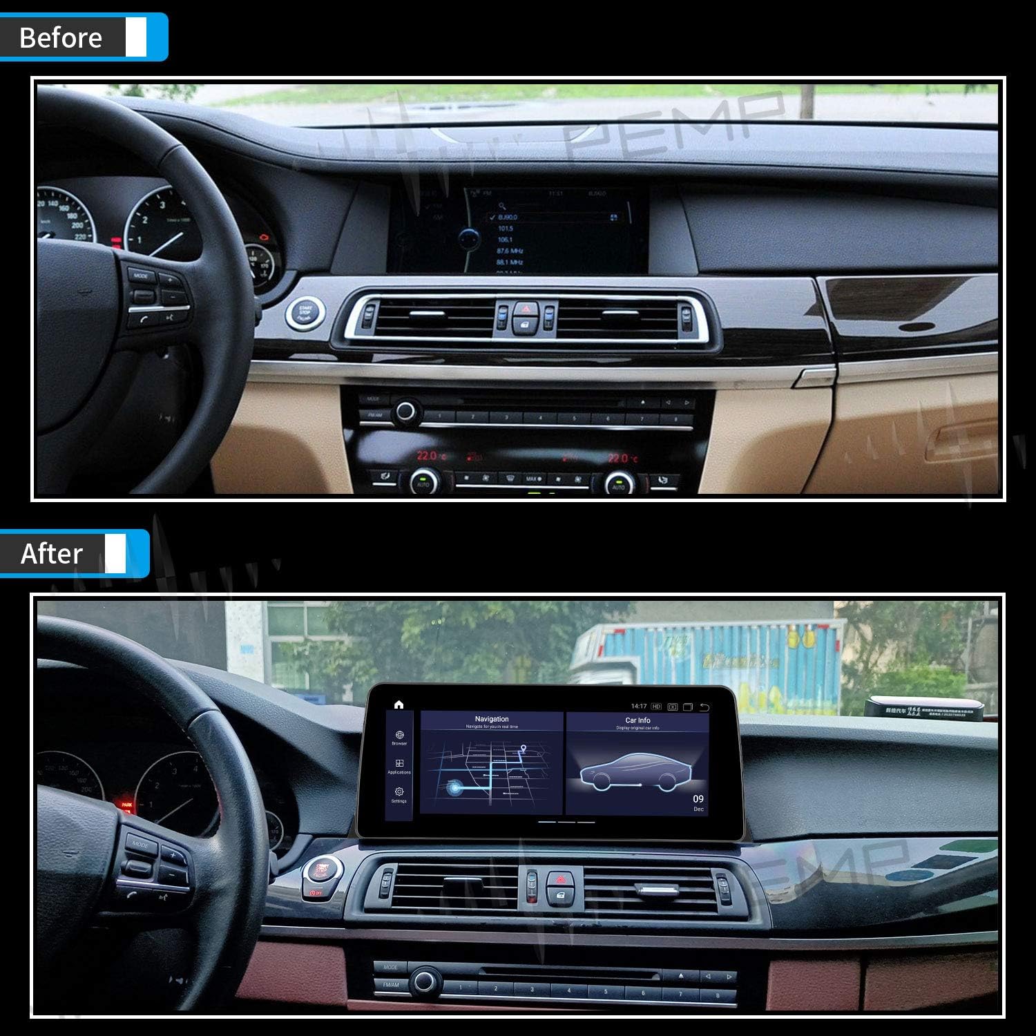 12.3" Android 11 Carplay Screen for BMW 5 Series CIC H7334