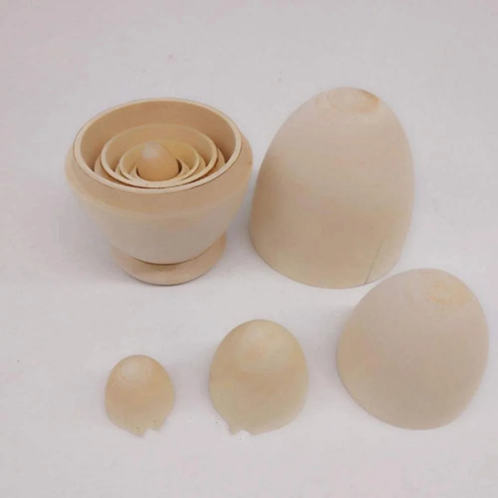 Unpainted Blank Wooden Matryoshka Dolls Set 5 Pieces M255