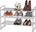 3-Tier Stackable Shoe Shelves Storage Utility Rack, Silver C1526