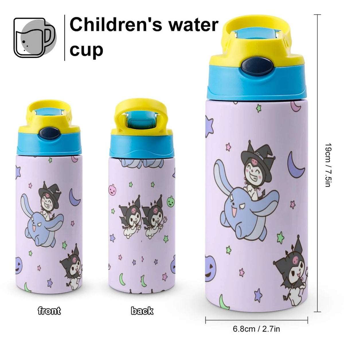 Children's Vacuum Insulated Stainless Steel Water Bottle With Straw C39065