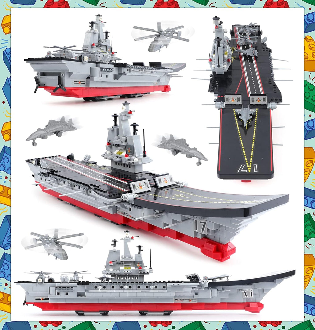 1131 Pieces Military Aircraft Carrier Building Blocks Set L2313