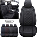 Waterproof Leather Car Seat Covers Full Set Black-Blue D238586