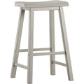 White Saddle Seat Backless Set of 2 Barstool M84500