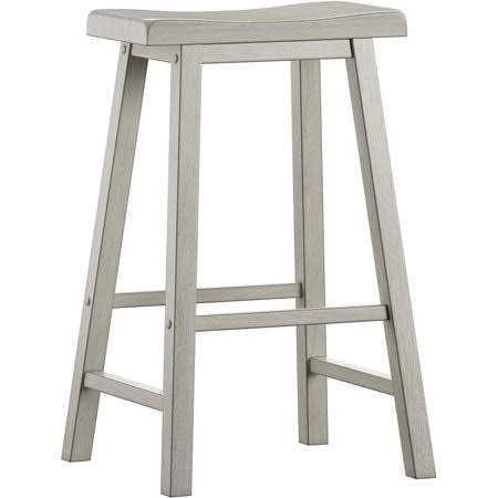 White Saddle Seat Backless Set of 2 Barstool M84500