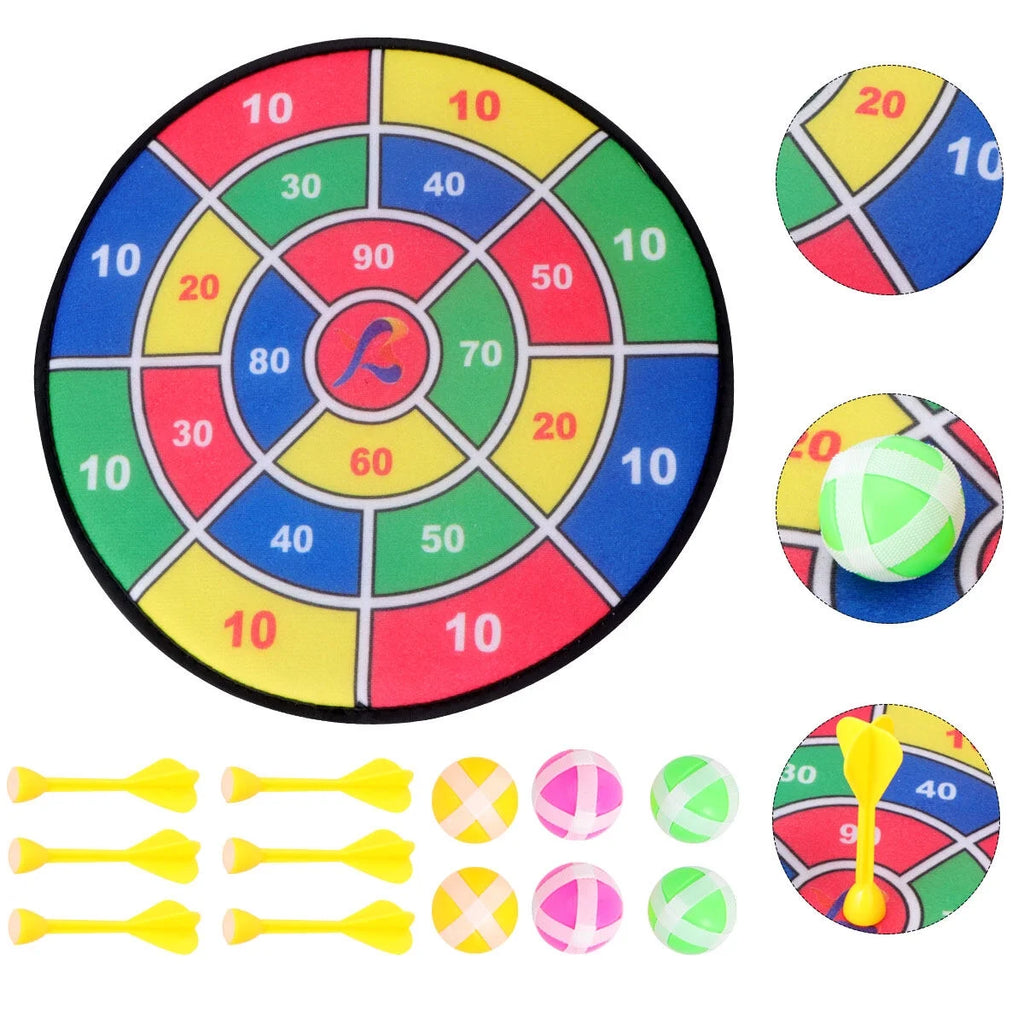 Safety Dart Board Toys Sticky Ball Shooting Toy (30cm, 6pcs Sticky Ball and 6pcs Darts) Y332