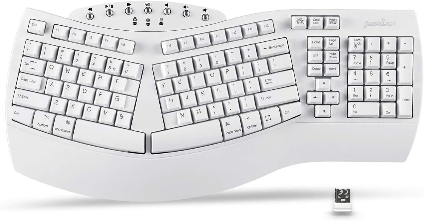 Ergonomic Split Keyboard, Black, US English Layout, Pack of 2 E2251