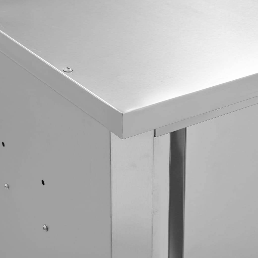Kitchen Wall Cabinet with Sliding Doors Stainless Steel O664500
