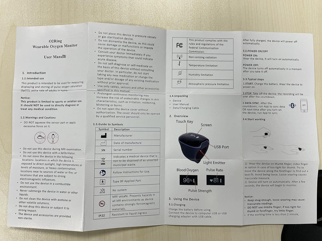 Rechargeable Bluetooth Pulse Oximeter with Reminder F851824