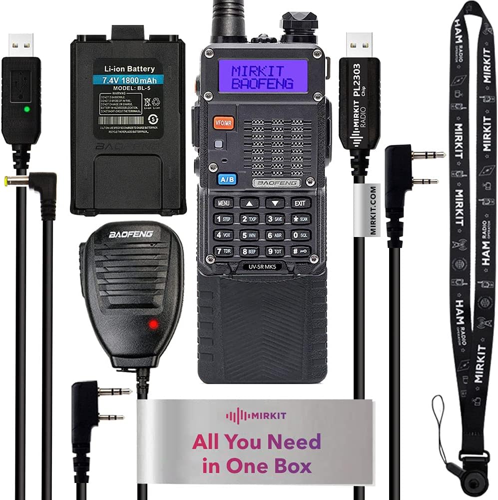 4X Ham Radios 8 Watt Max Power with Lanyards 1800 mAh Li-ion Battery and Programming Cable M6679