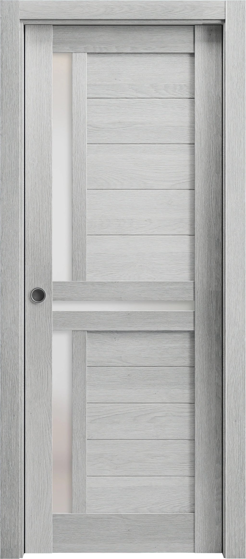 Sliding French Double Pocket Doors 60 x 80 inches Solid Wood with Frosted Glass S766