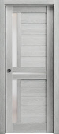Sliding French Double Pocket Doors 60 x 80 inches Solid Wood with Frosted Glass S766