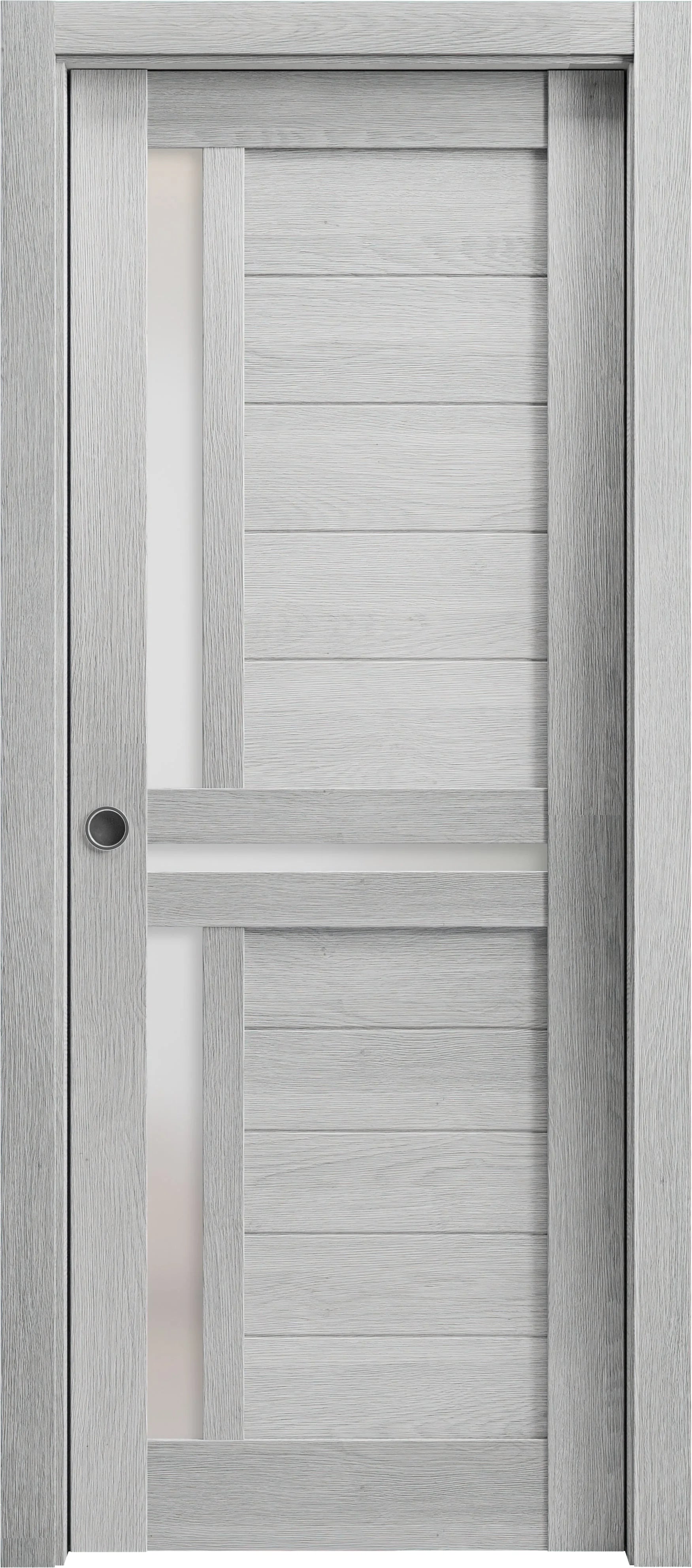 Sliding French Double Pocket Doors 60 x 80 inches Solid Wood with Frosted Glass S766
