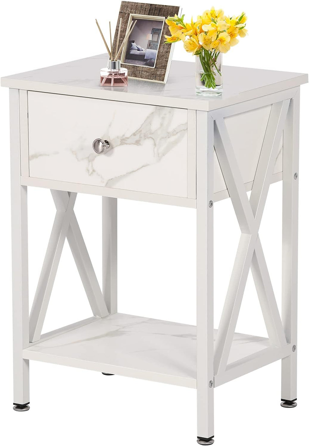 Rustic Brown End Storage Cabinet and Drawer Nightstand K95230