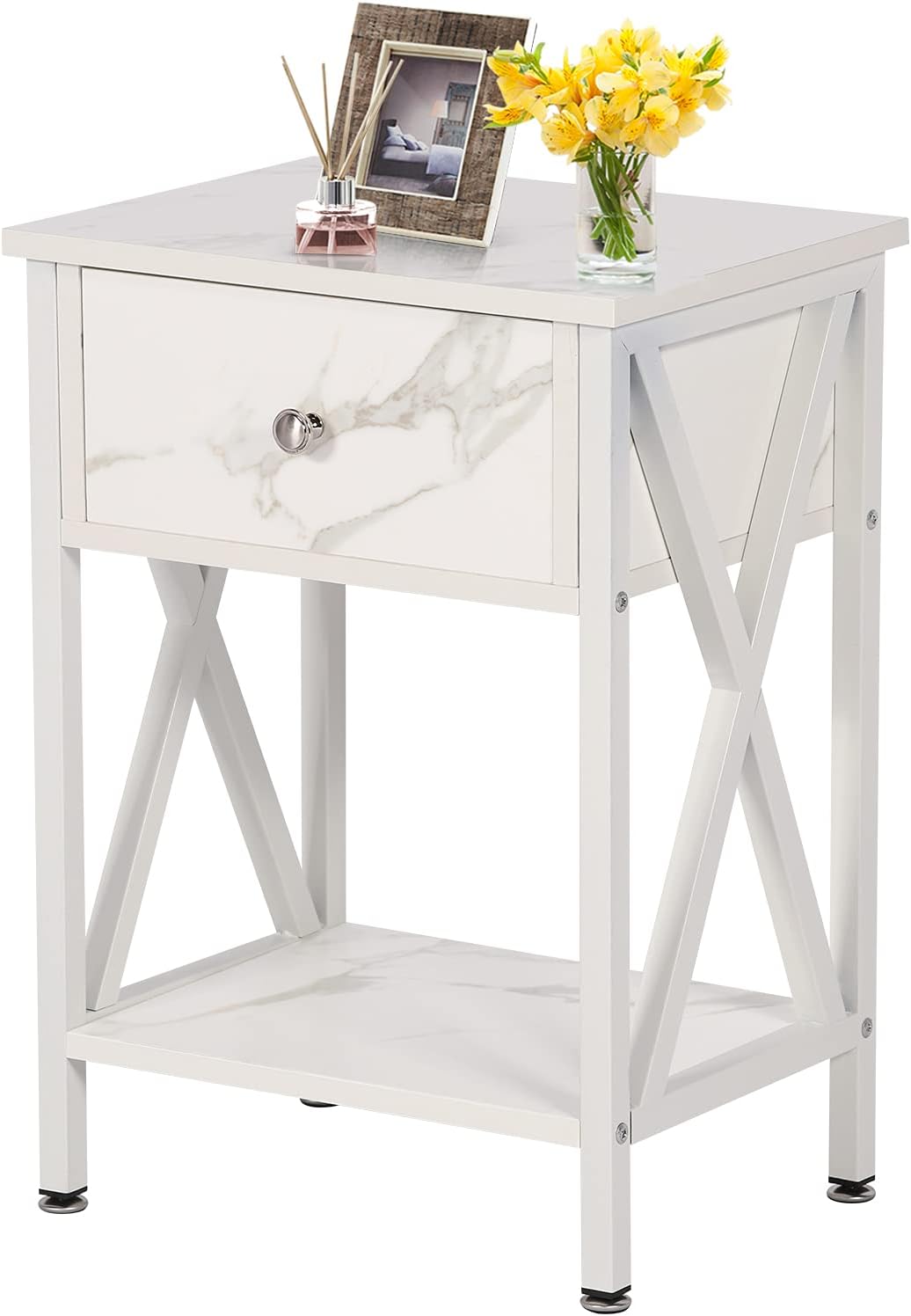 Rustic Brown End Storage Cabinet and Drawer Nightstand K95230