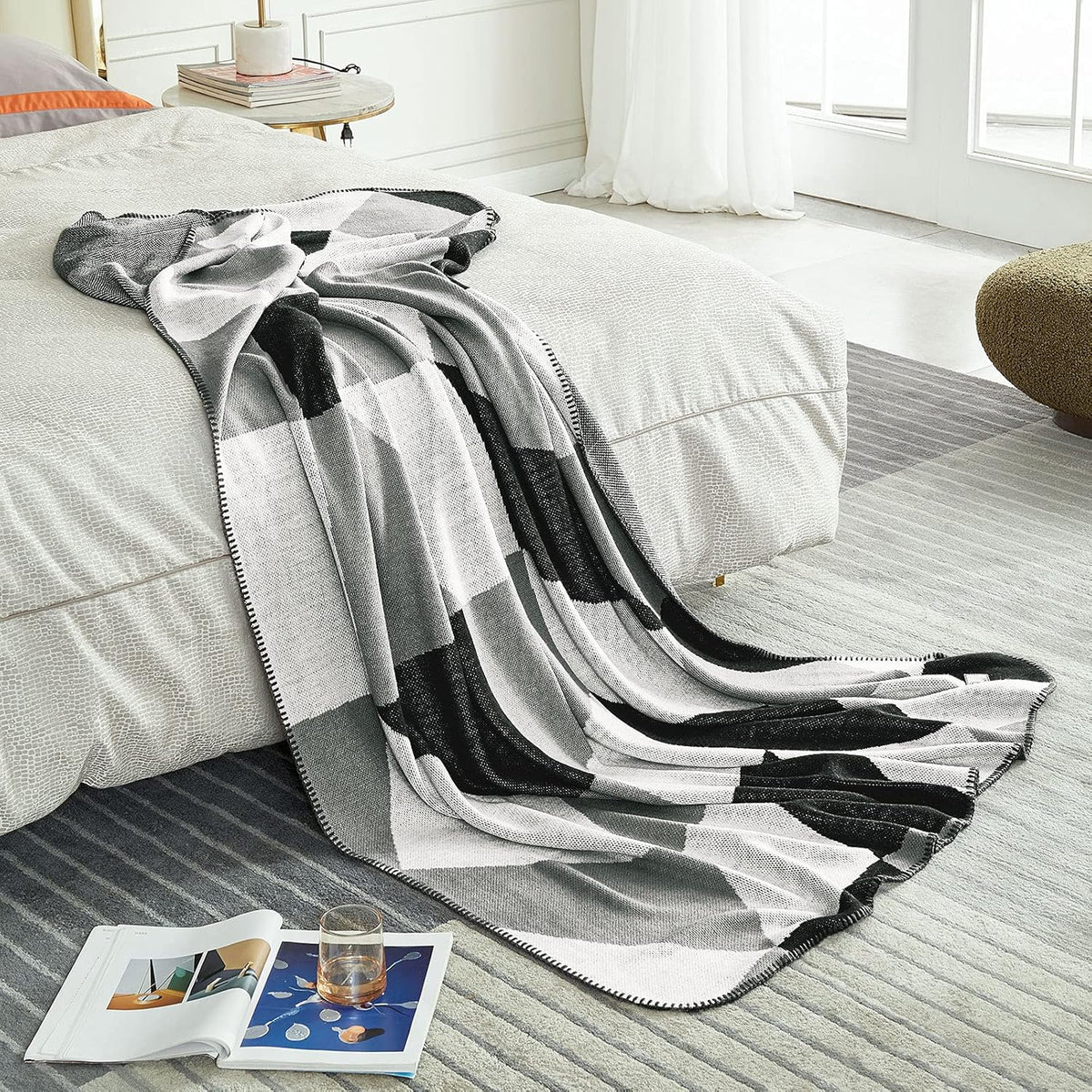 Wool Throw Merino Wool Blanket 55×80 Twin Size R816318