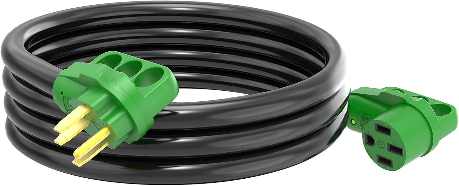 30 Amp 50 Feet RV Power Extension Cord with LED Power Indicator and Cord Organizer I1908