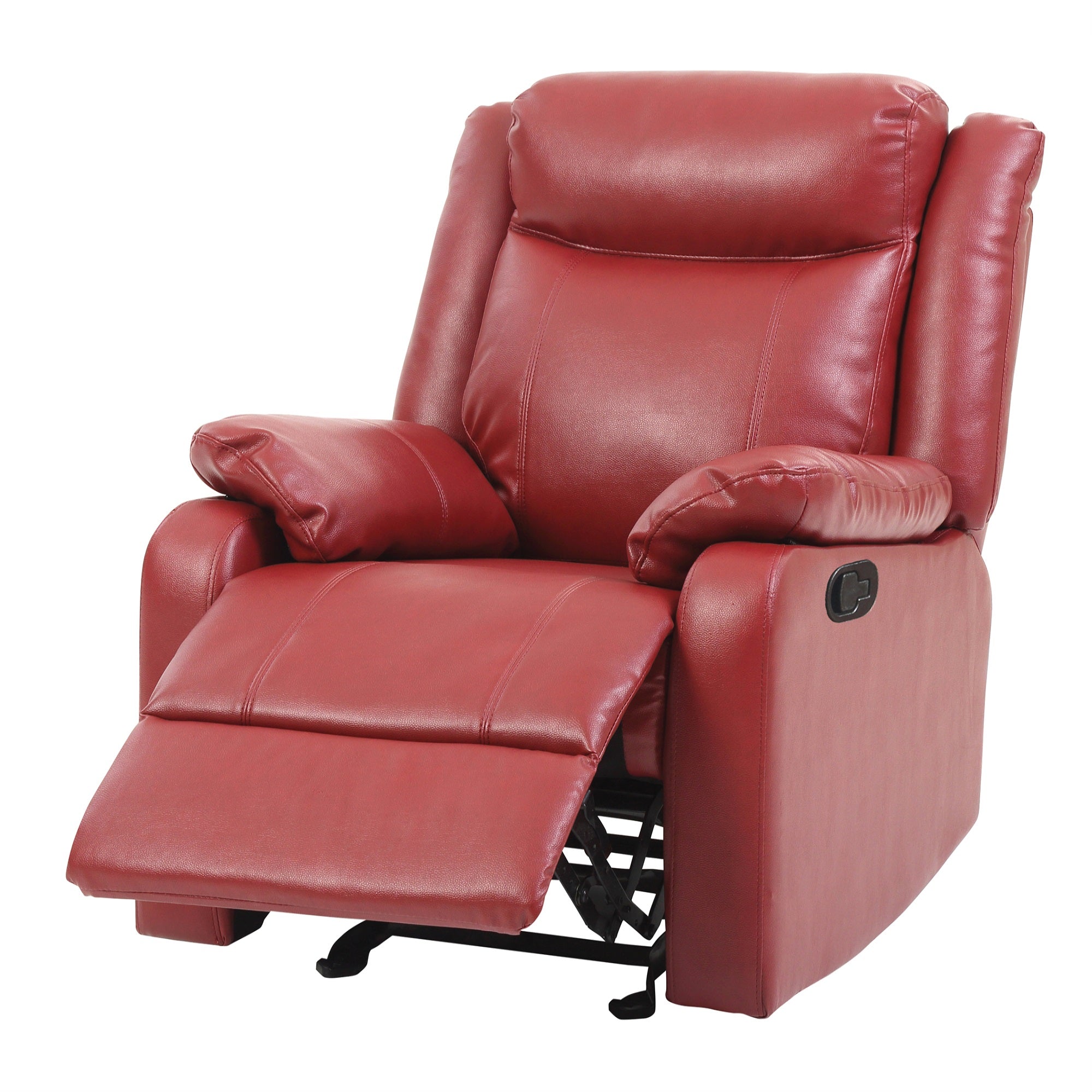 Red Reclining Accent Chair with Pillow Top Arm K15332